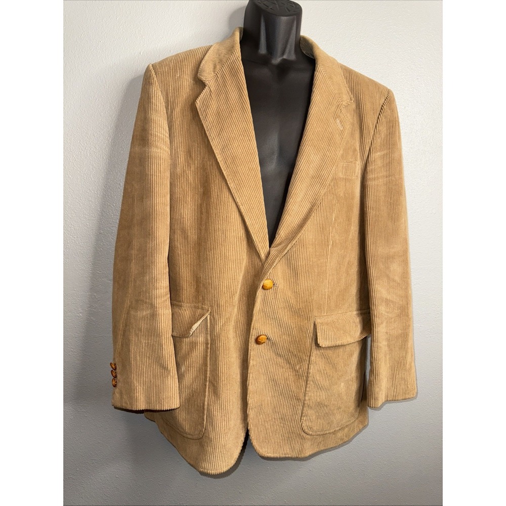 VTG The Men's Store Bloomingdales Tan 44R Corduroy Sports Coat Blazer Read
